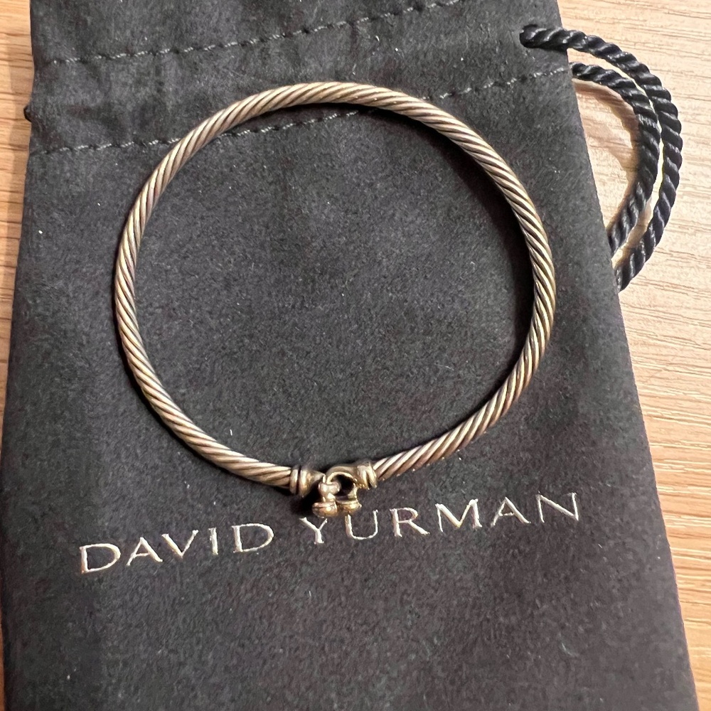 David Yurman Two-Tone Cable Bracelet with Gold Heart Accent - Picture 5 of 6